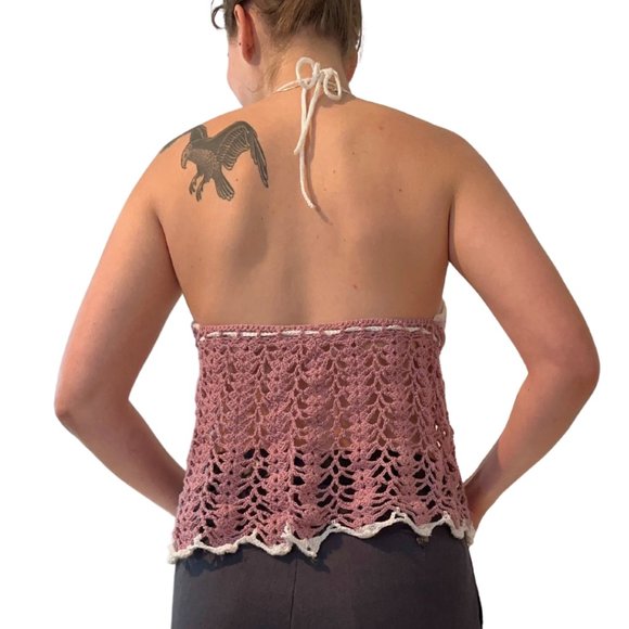 Hand crocheted halterneck top. - Picture 2 of 4